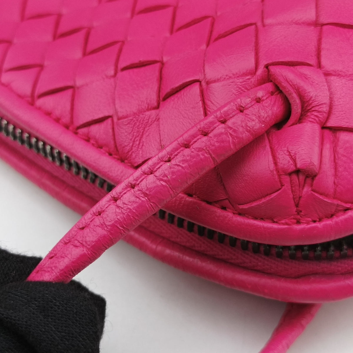 Pre-owned Bottega Veneta Nodini Intrecciato Pink Lambskin  shoulderbag | stylenewstar