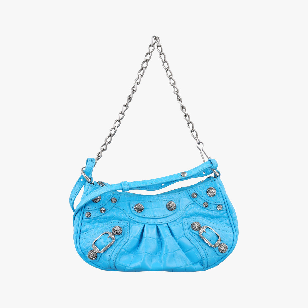 Pre-owned Balenciaga Le Cagole Blue Leather  shoulderbag | stylenewstar