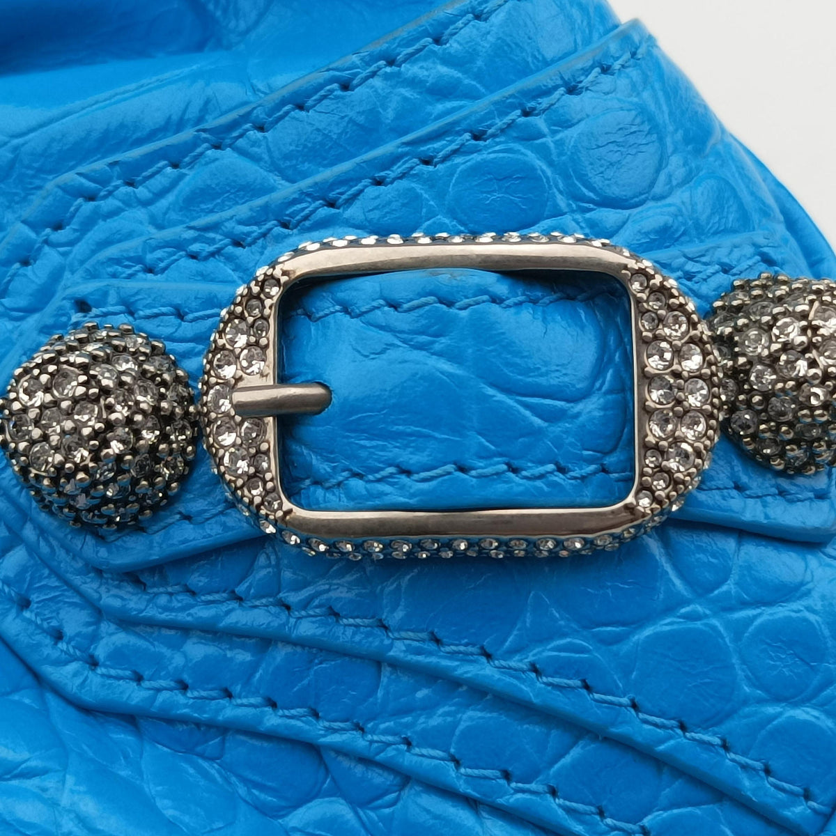 Pre-owned Balenciaga Le Cagole Blue Leather  shoulderbag | stylenewstar