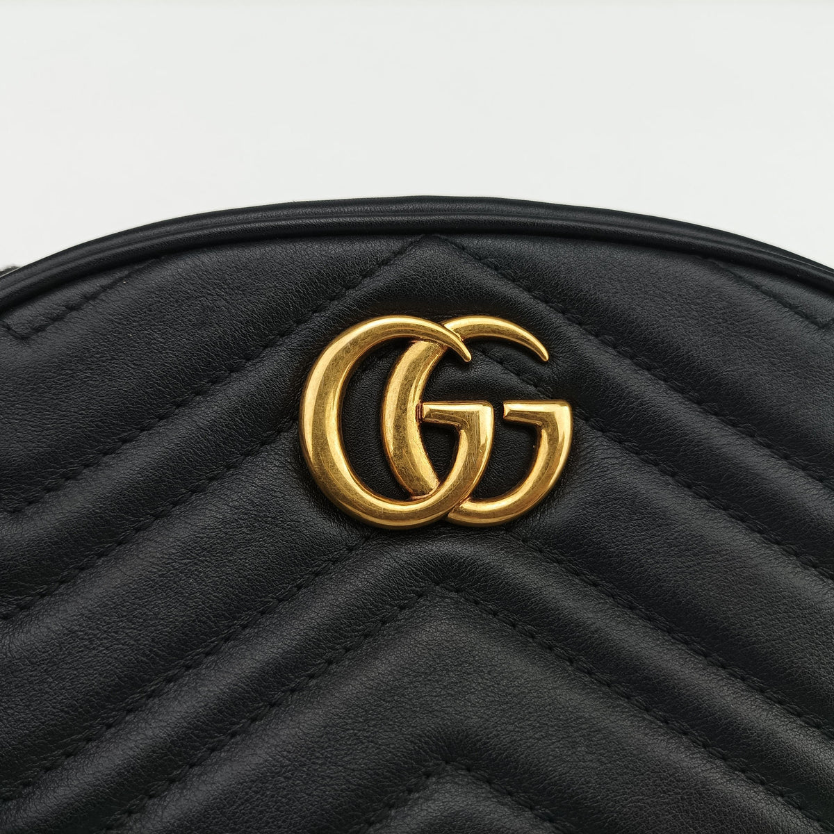 Vintage Gucci GG Marmont Black Leather 476434 bum bag/waist bag | stylenewstar