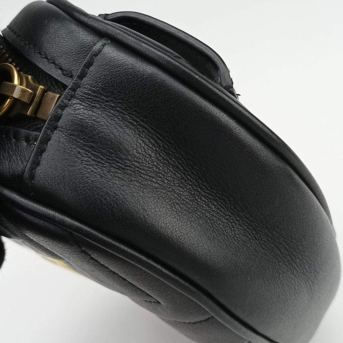 Vintage Gucci GG Marmont Black Leather 476434 bum bag/waist bag | stylenewstar