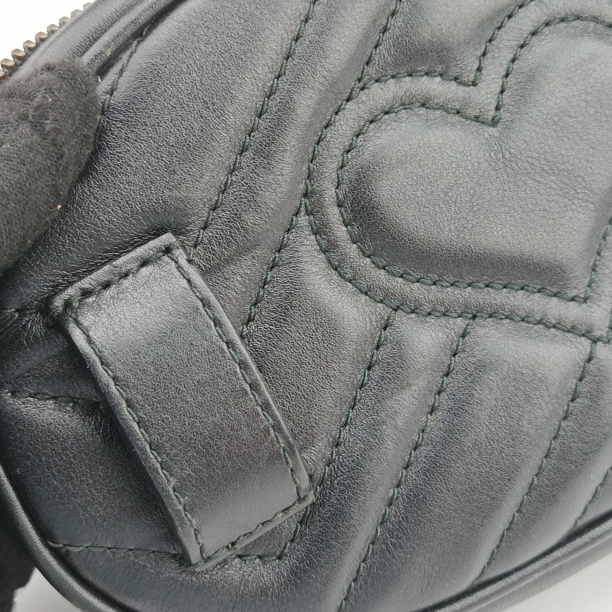 Vintage Gucci GG Marmont Black Leather 476434 bum bag/waist bag | stylenewstar