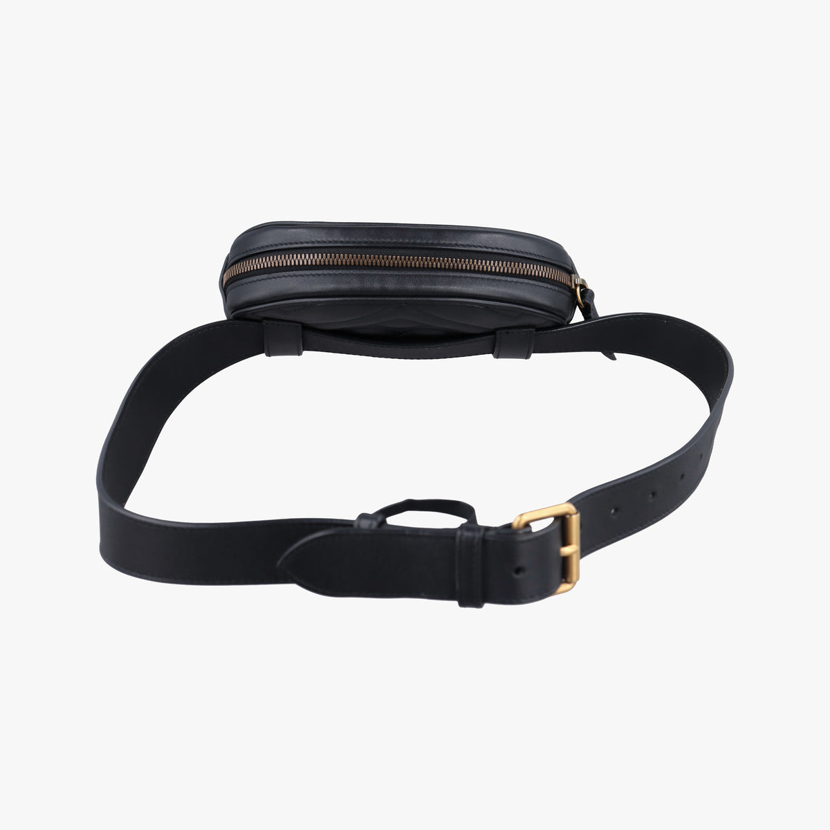 Vintage Gucci GG Marmont Black Leather 476434 bum bag/waist bag | stylenewstar