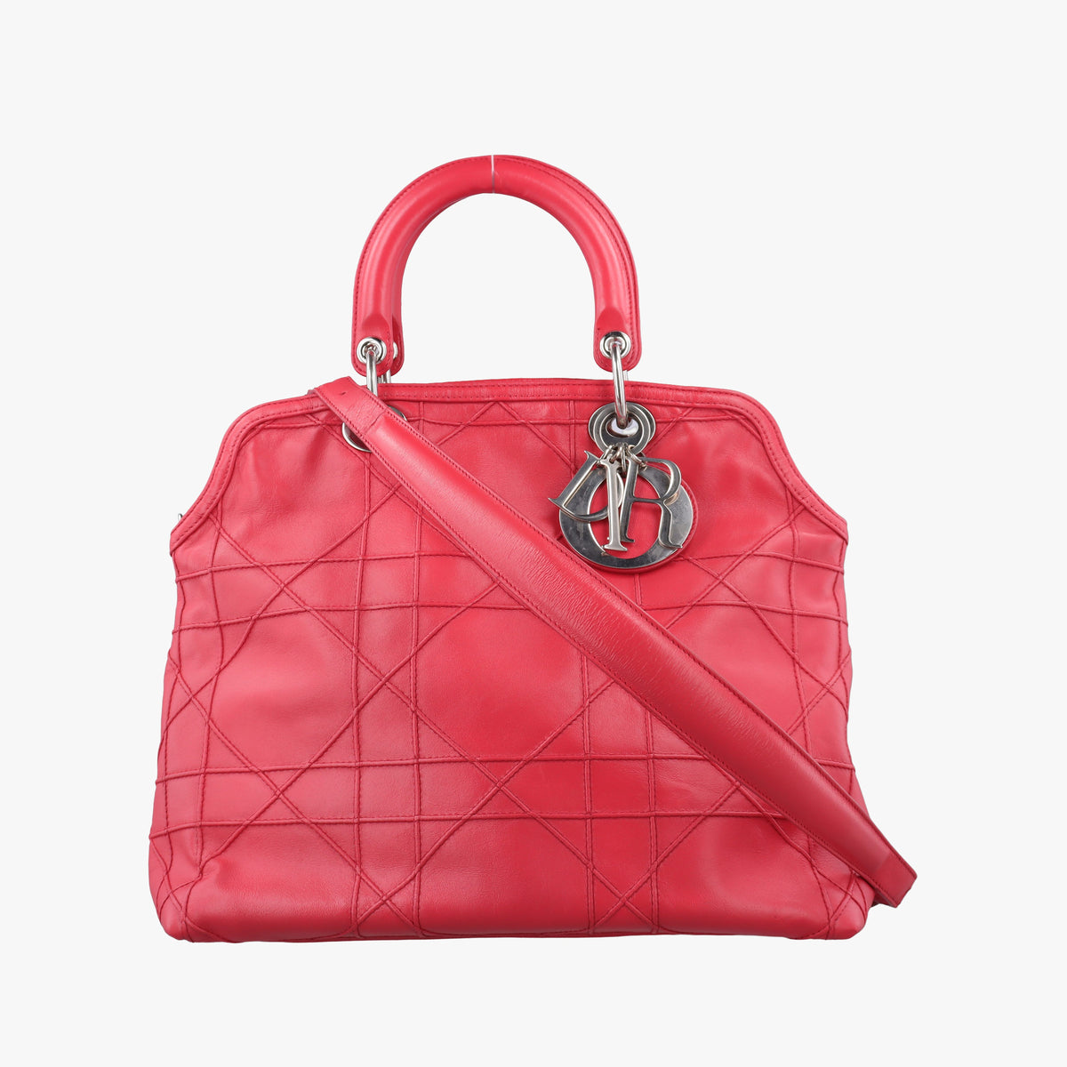 Pre-owned Christian Dior Granville Red lambskin  shoulderbag | stylenewstar