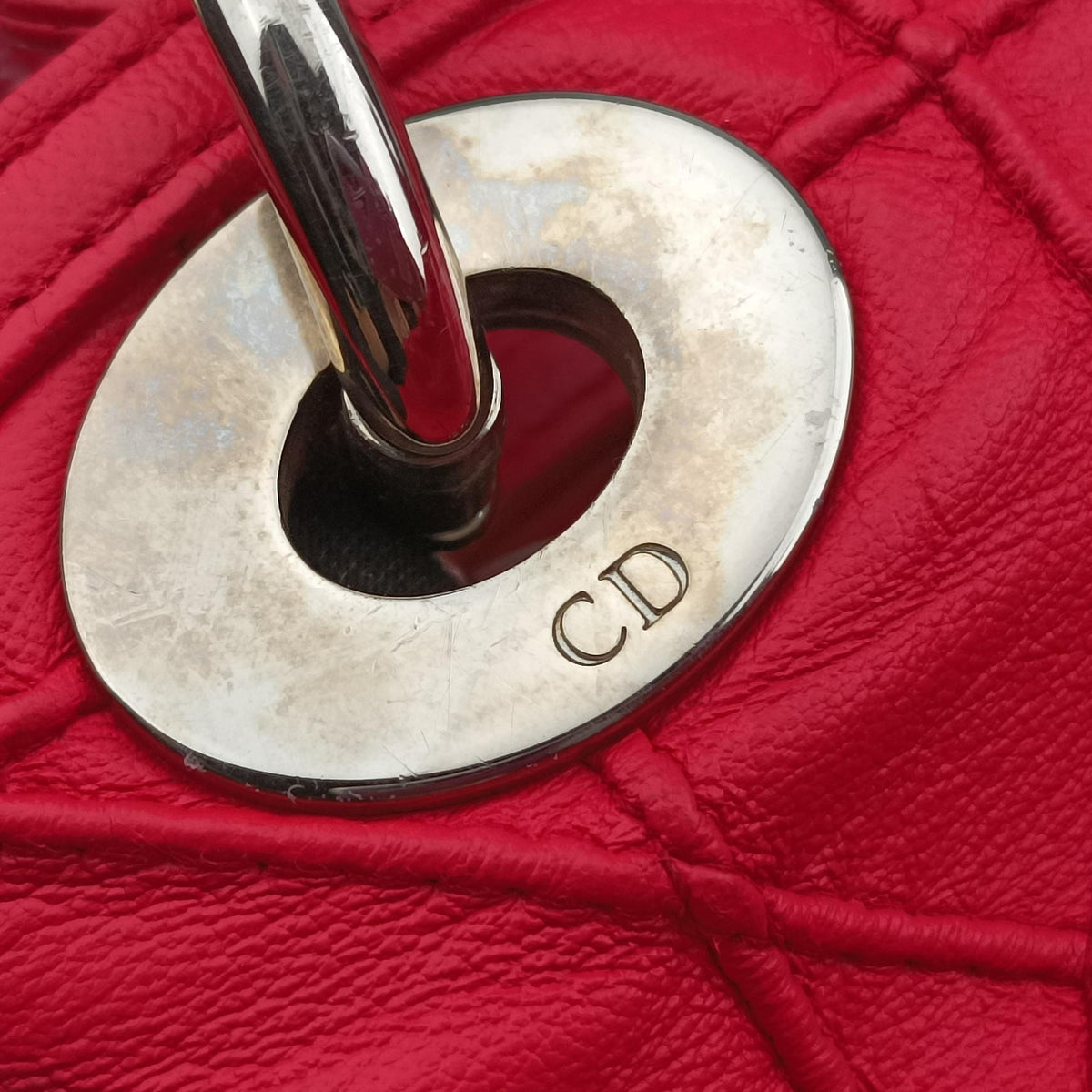 Pre-owned Christian Dior Granville Red lambskin  shoulderbag | stylenewstar