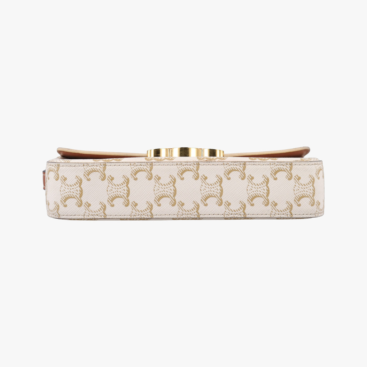 Pre-owned Celine Claude Triomphe White PVC coated canvas  shoulderbag | stylenewstar