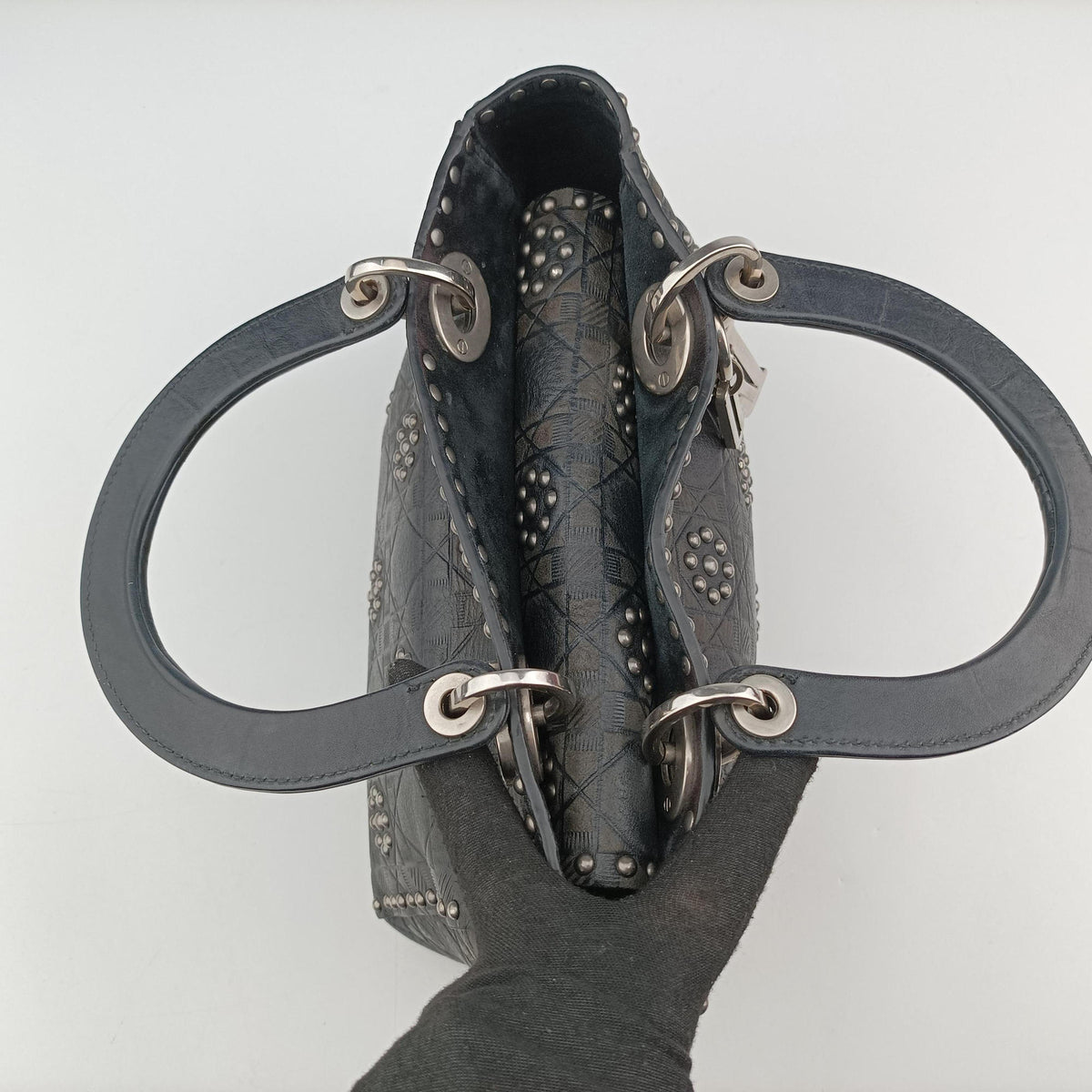Pre-owned Christian Dior Lady Dior Black Leather  shoulderbag | stylenewstar
