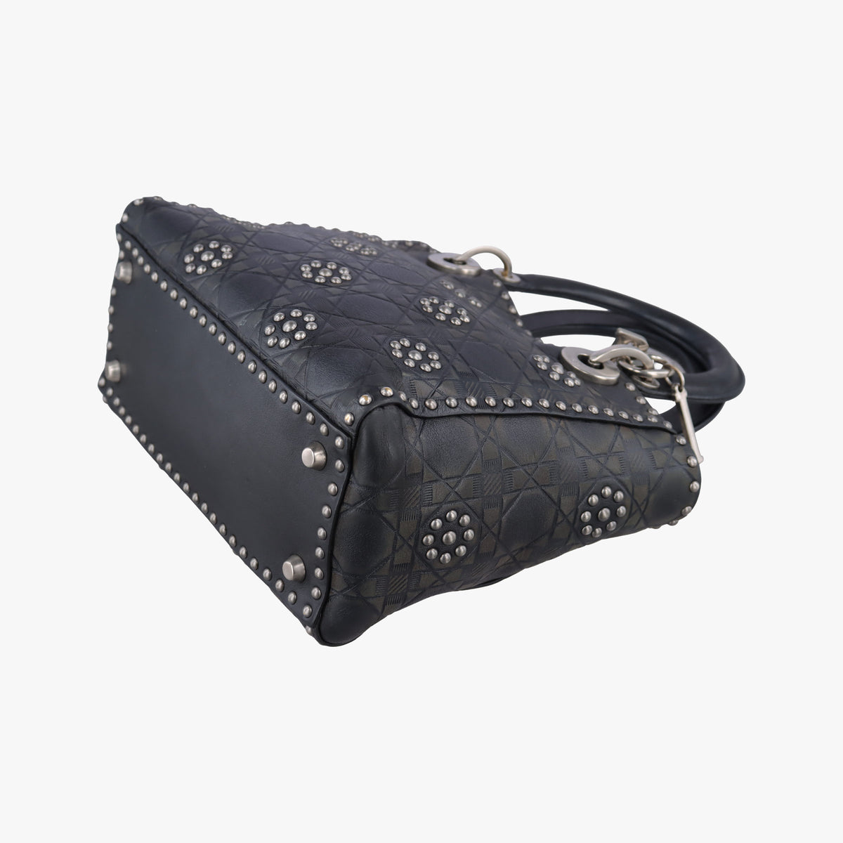 Pre-owned Christian Dior Lady Dior Black Leather  shoulderbag | stylenewstar