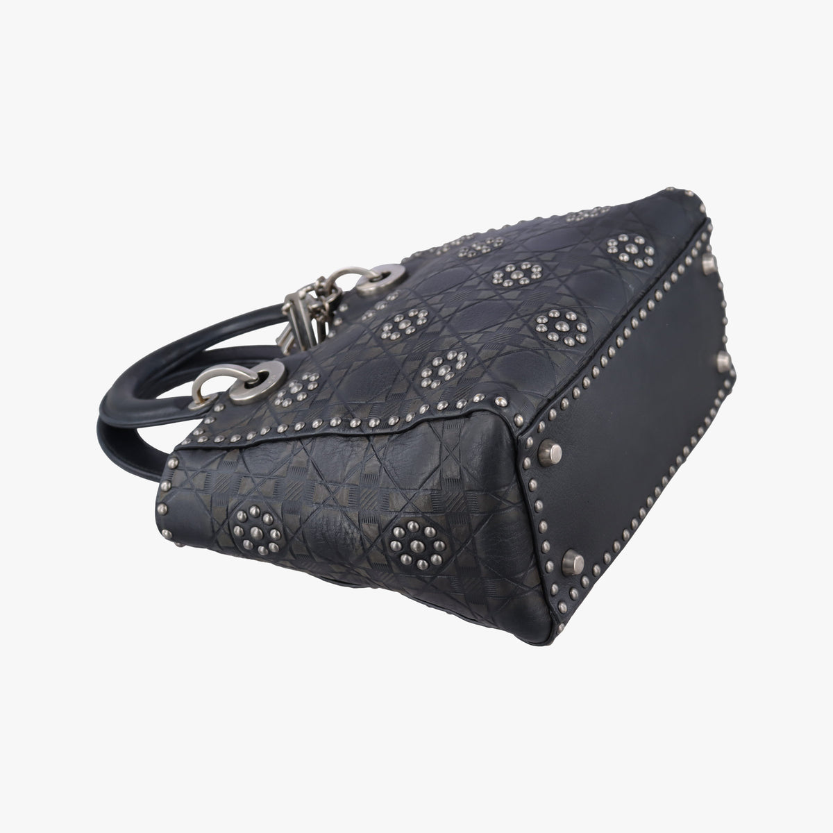 Pre-owned Christian Dior Lady Dior Black Leather  shoulderbag | stylenewstar