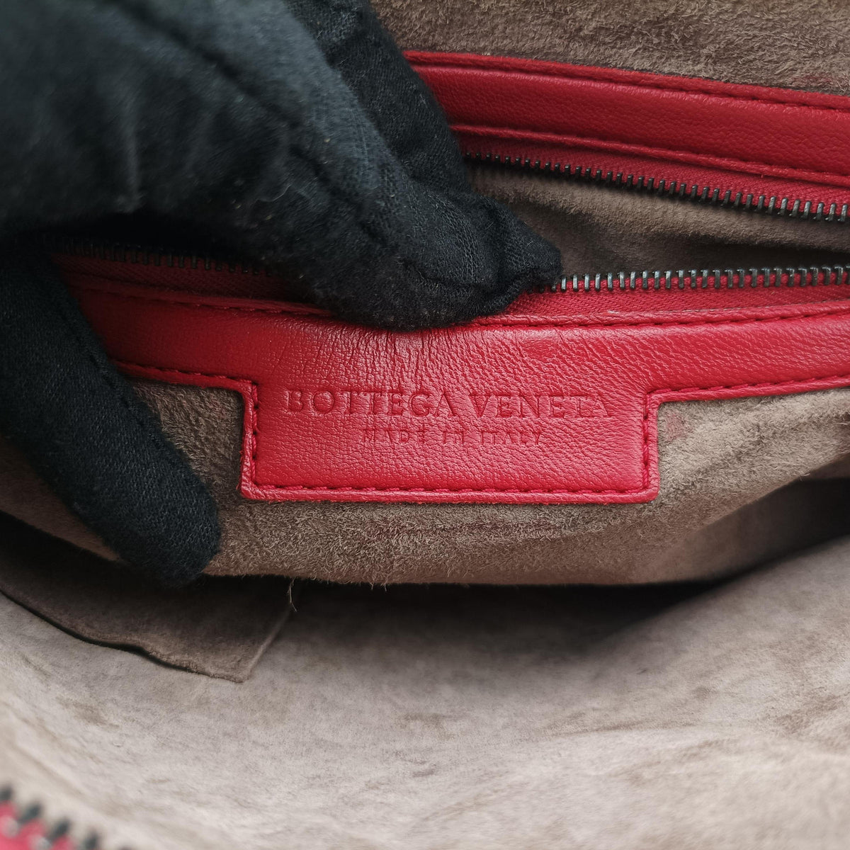 Pre-owned Bottega Veneta NODINI Intrecciato Red lambskin  shoulderbag | stylenewstar
