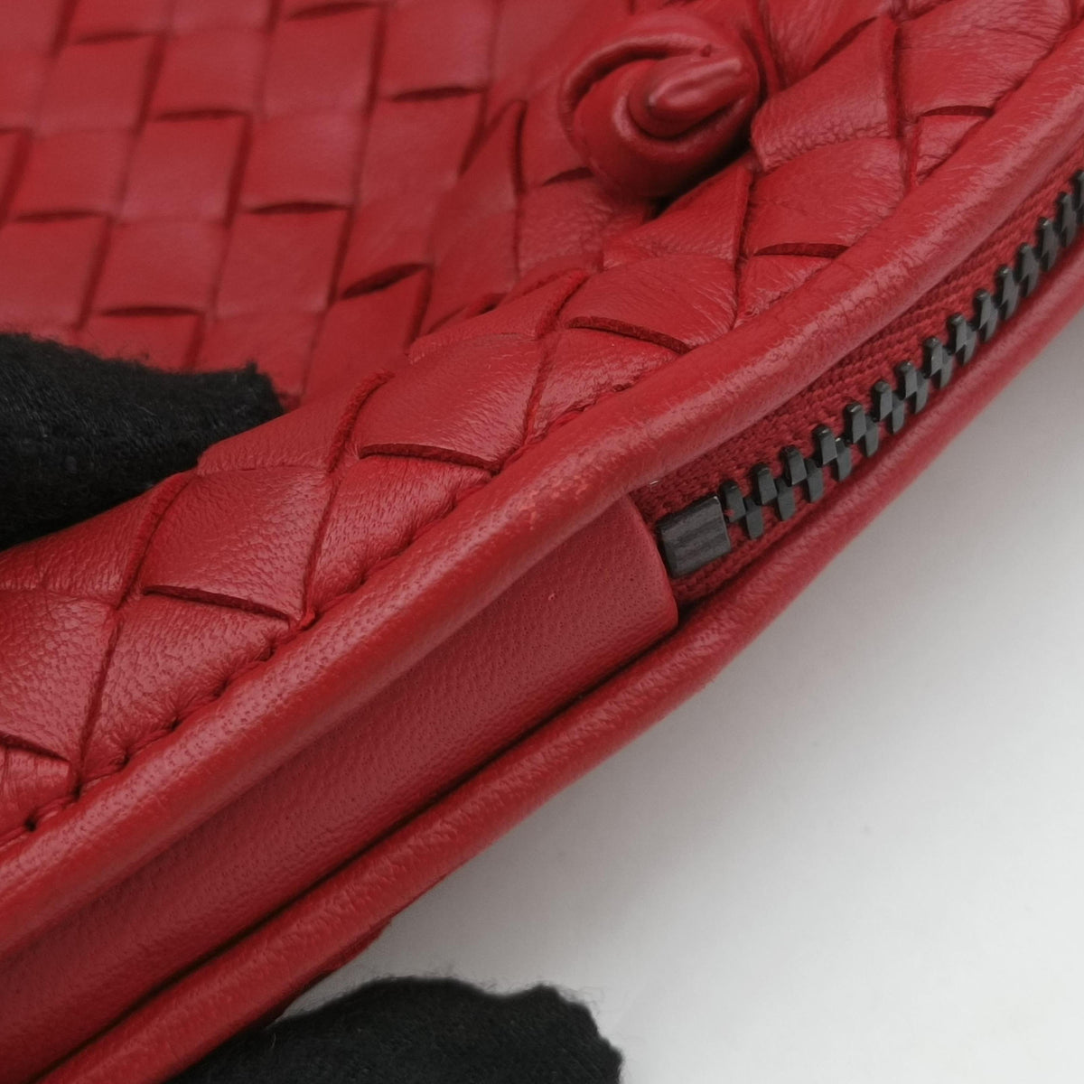 Pre-owned Bottega Veneta NODINI Intrecciato Red lambskin  shoulderbag | stylenewstar