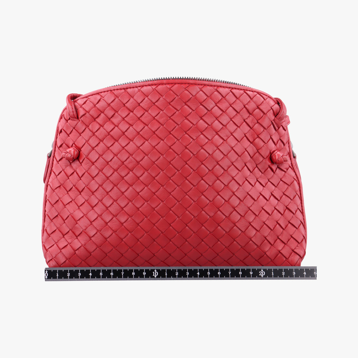 Pre-owned Bottega Veneta NODINI Intrecciato Red lambskin  shoulderbag | stylenewstar