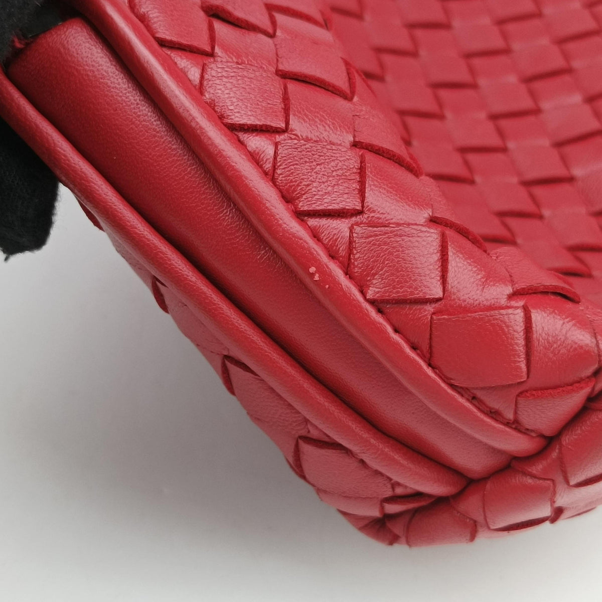 Pre-owned Bottega Veneta NODINI Intrecciato Red lambskin  shoulderbag | stylenewstar