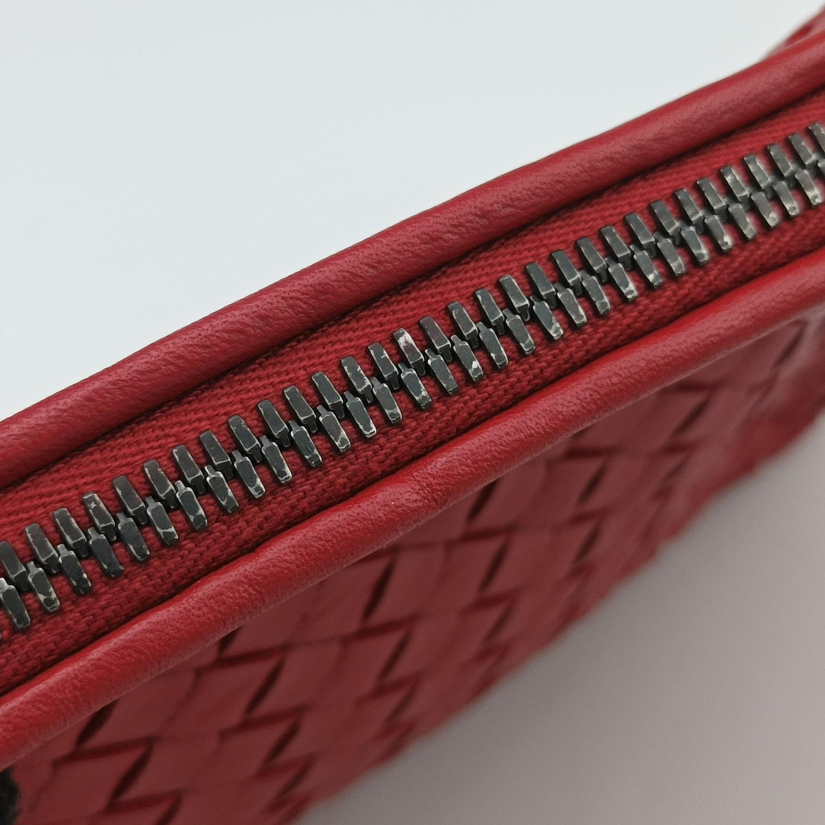 Pre-owned Bottega Veneta NODINI Intrecciato Red lambskin  shoulderbag | stylenewstar