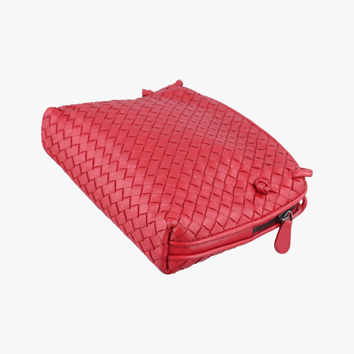 Pre-owned Bottega Veneta NODINI Intrecciato Red lambskin  shoulderbag | stylenewstar