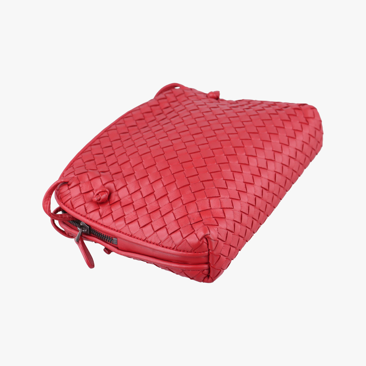 Pre-owned Bottega Veneta NODINI Intrecciato Red lambskin  shoulderbag | stylenewstar