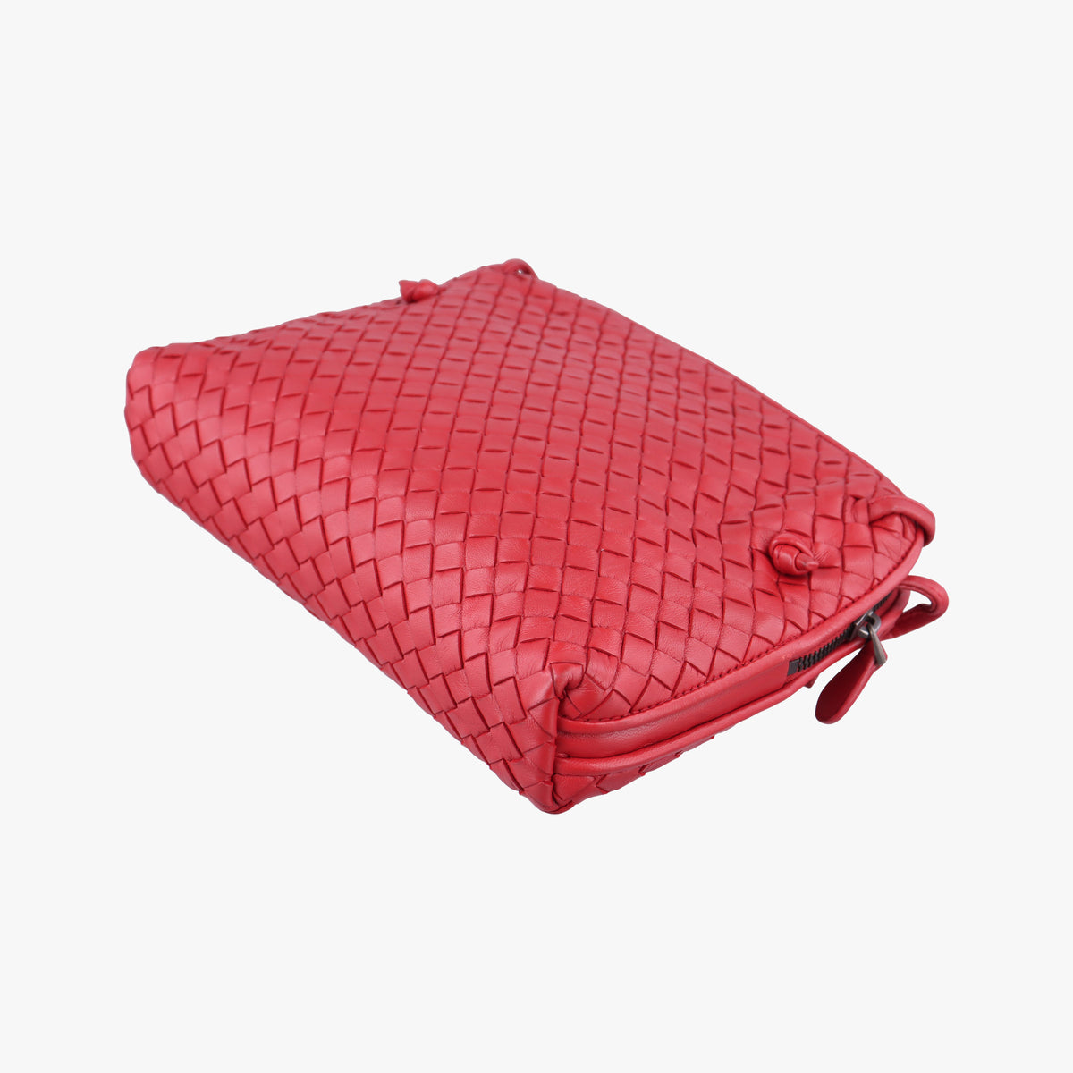 Pre-owned Bottega Veneta NODINI Intrecciato Red lambskin  shoulderbag | stylenewstar