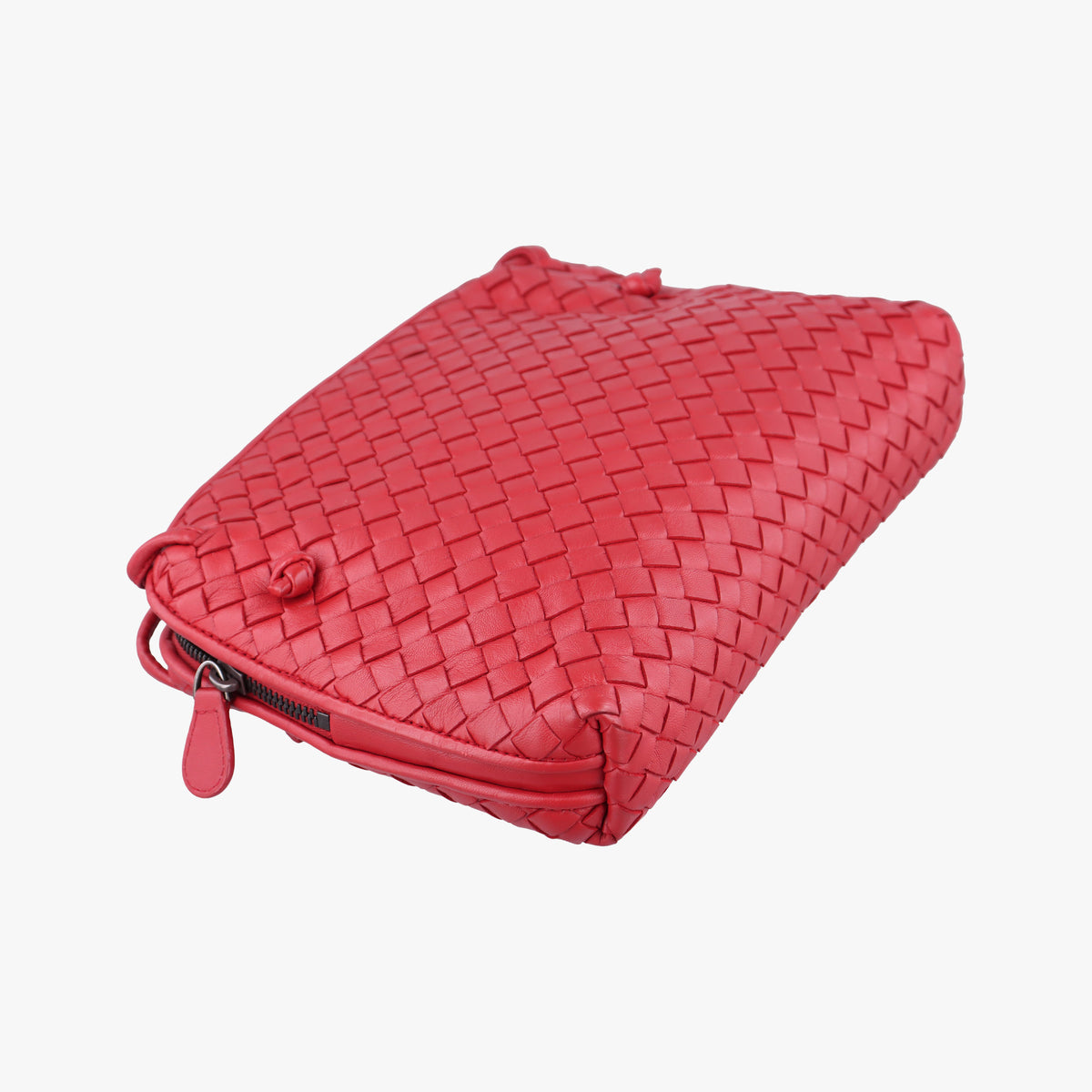 Pre-owned Bottega Veneta NODINI Intrecciato Red lambskin  shoulderbag | stylenewstar