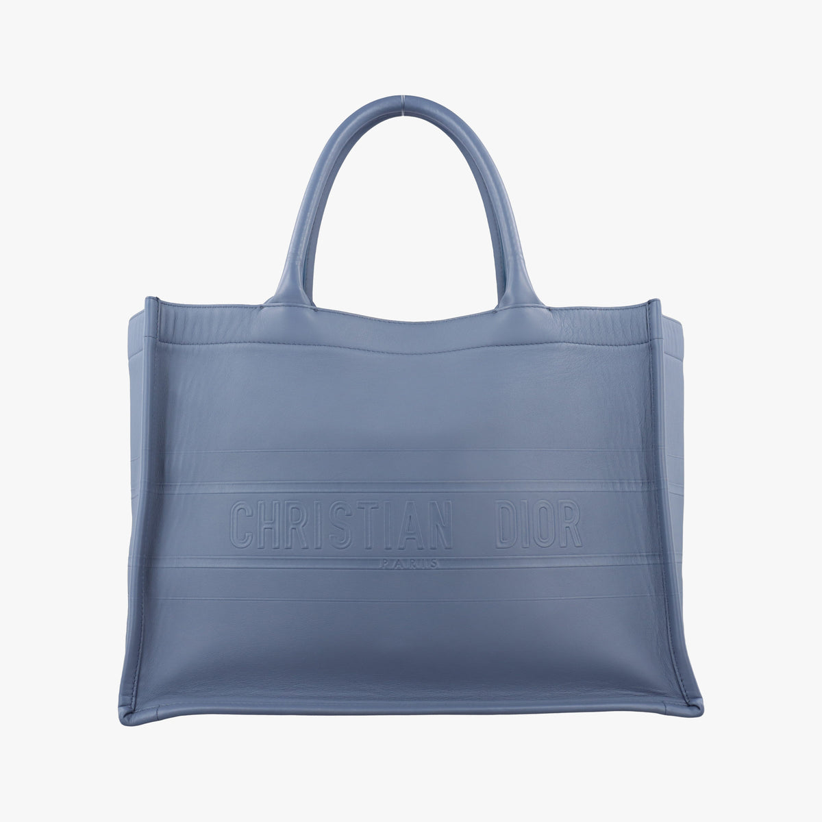 Pre-owned Christian Dior Book Tote Bag Blue leather  handbag | stylenewstar