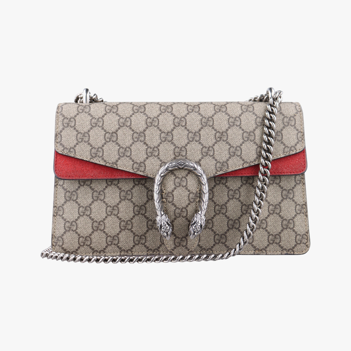Pre-owned Gucci Dionysus beige×red PVC coated canvas×suede 400249 shoulderbag | stylenewstar