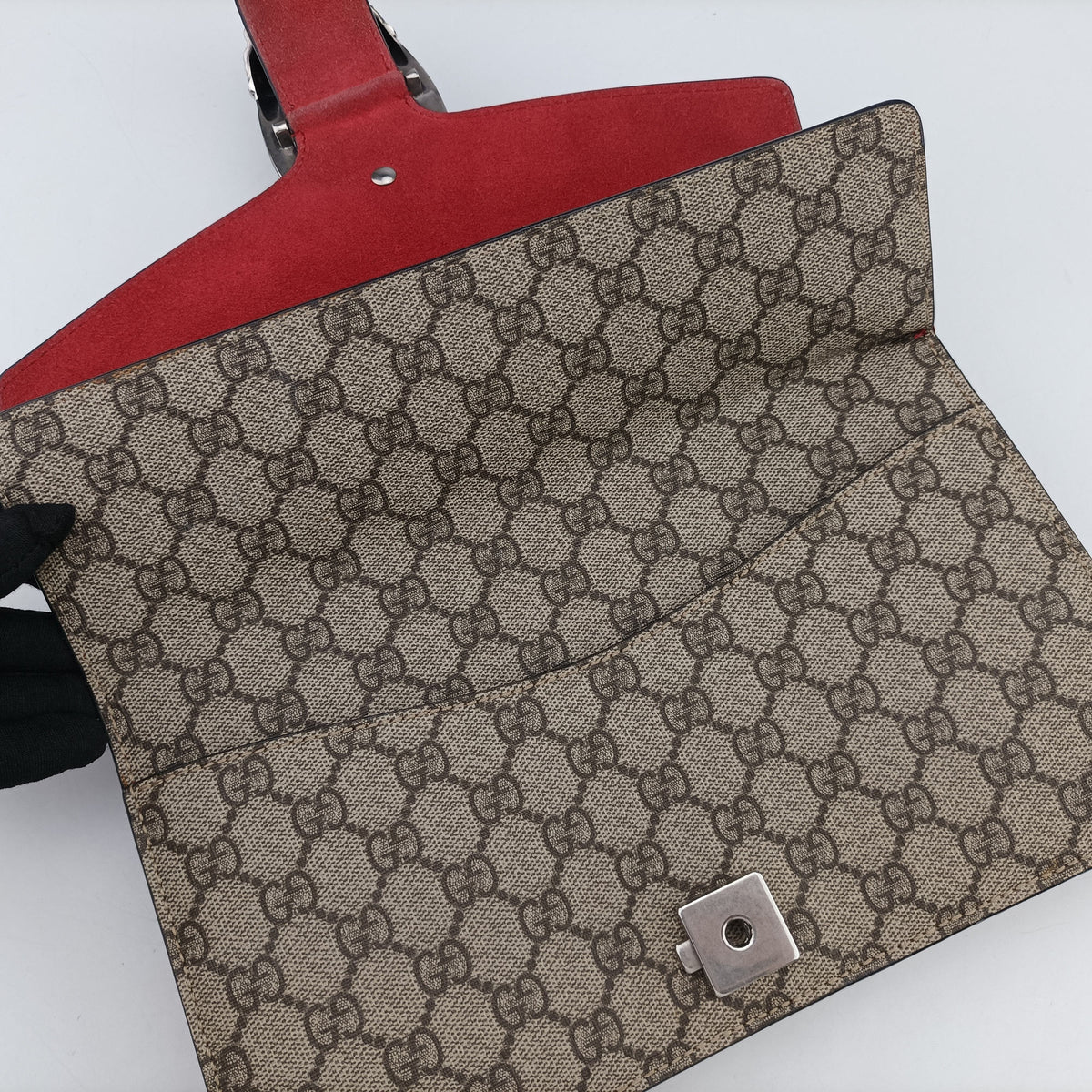 Pre-owned Gucci Dionysus beige×red PVC coated canvas×suede 400249 shoulderbag | stylenewstar