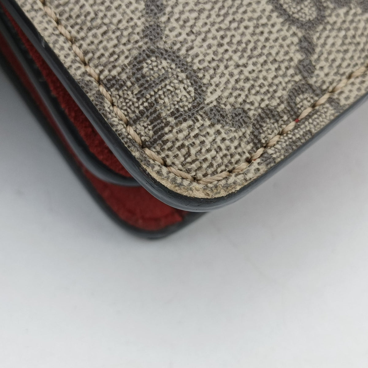 Pre-owned Gucci Dionysus beige×red PVC coated canvas×suede 400249 shoulderbag | stylenewstar