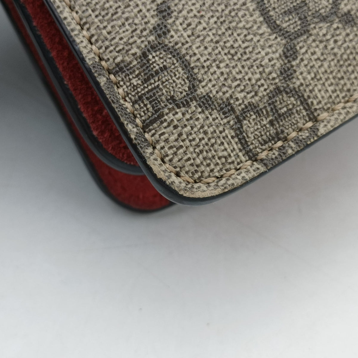 Pre-owned Gucci Dionysus beige×red PVC coated canvas×suede 400249 shoulderbag | stylenewstar