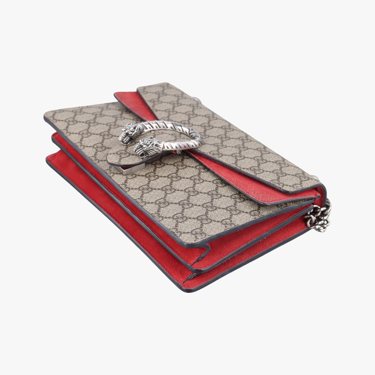 Pre-owned Gucci Dionysus beige×red PVC coated canvas×suede 400249 shoulderbag | stylenewstar