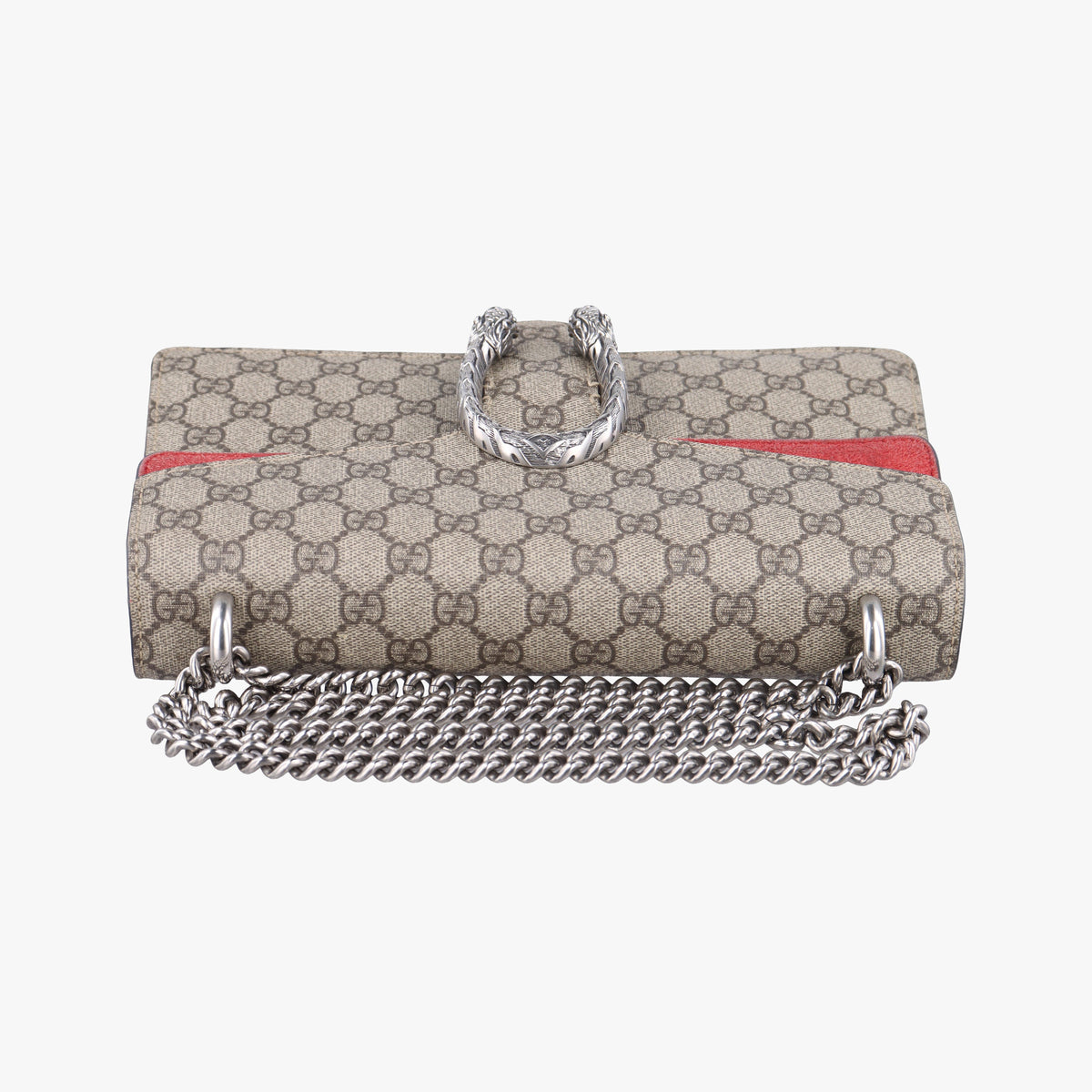 Pre-owned Gucci Dionysus beige×red PVC coated canvas×suede 400249 shoulderbag | stylenewstar