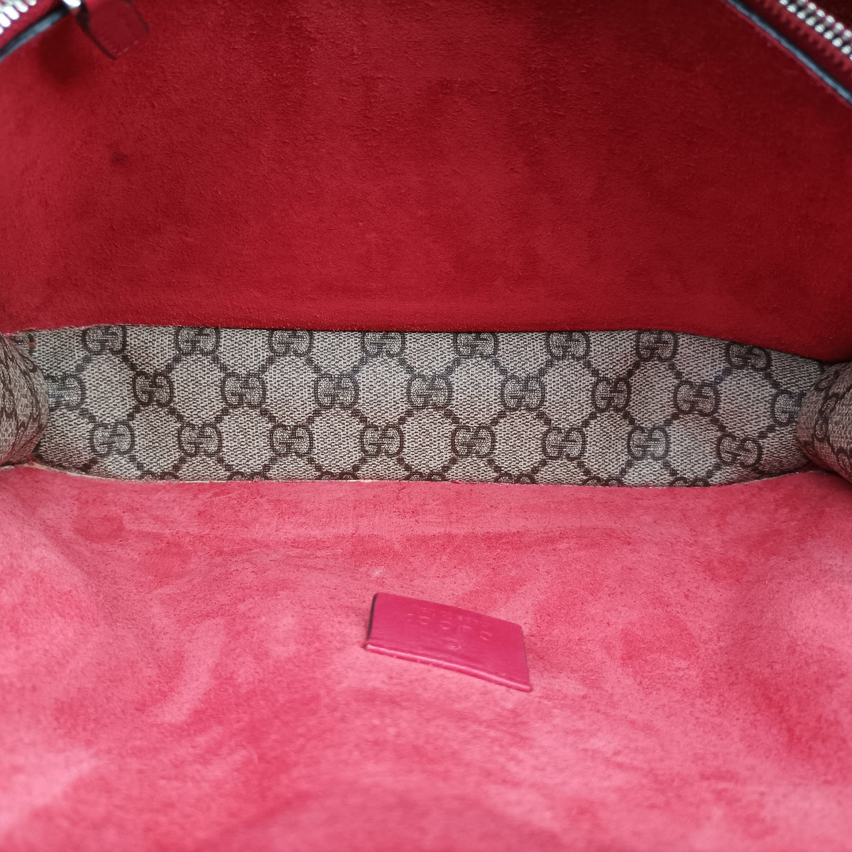 Pre-owned Gucci Dionysus beige×red PVC coated canvas×suede 400249 shoulderbag | stylenewstar