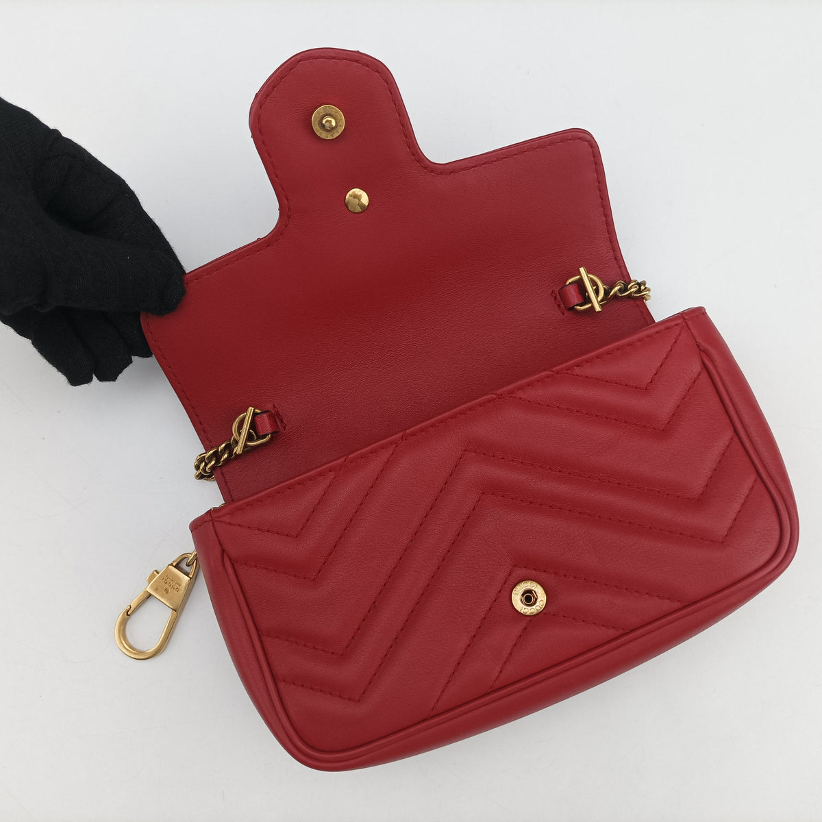Vintage Gucci GG Marmont Red Leather 476433 shoulderbag | stylenewstar