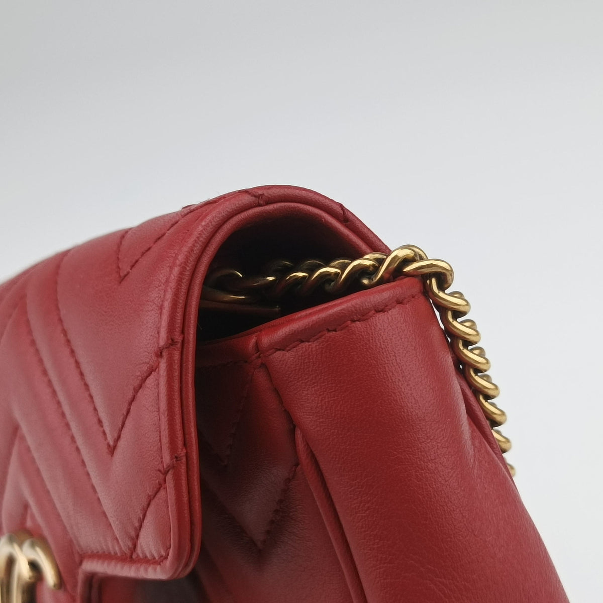 Vintage Gucci GG Marmont Red Leather 476433 shoulderbag | stylenewstar