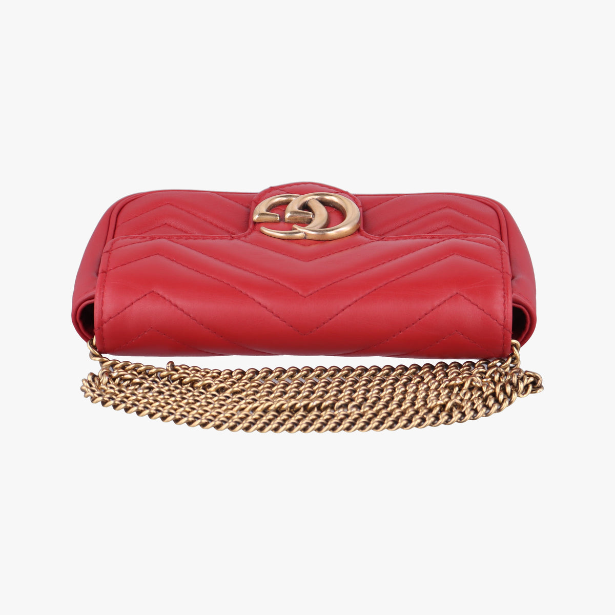 Pre-owned Gucci GG Marmont Red Leather 476433 shoulderbag | stylenewstar