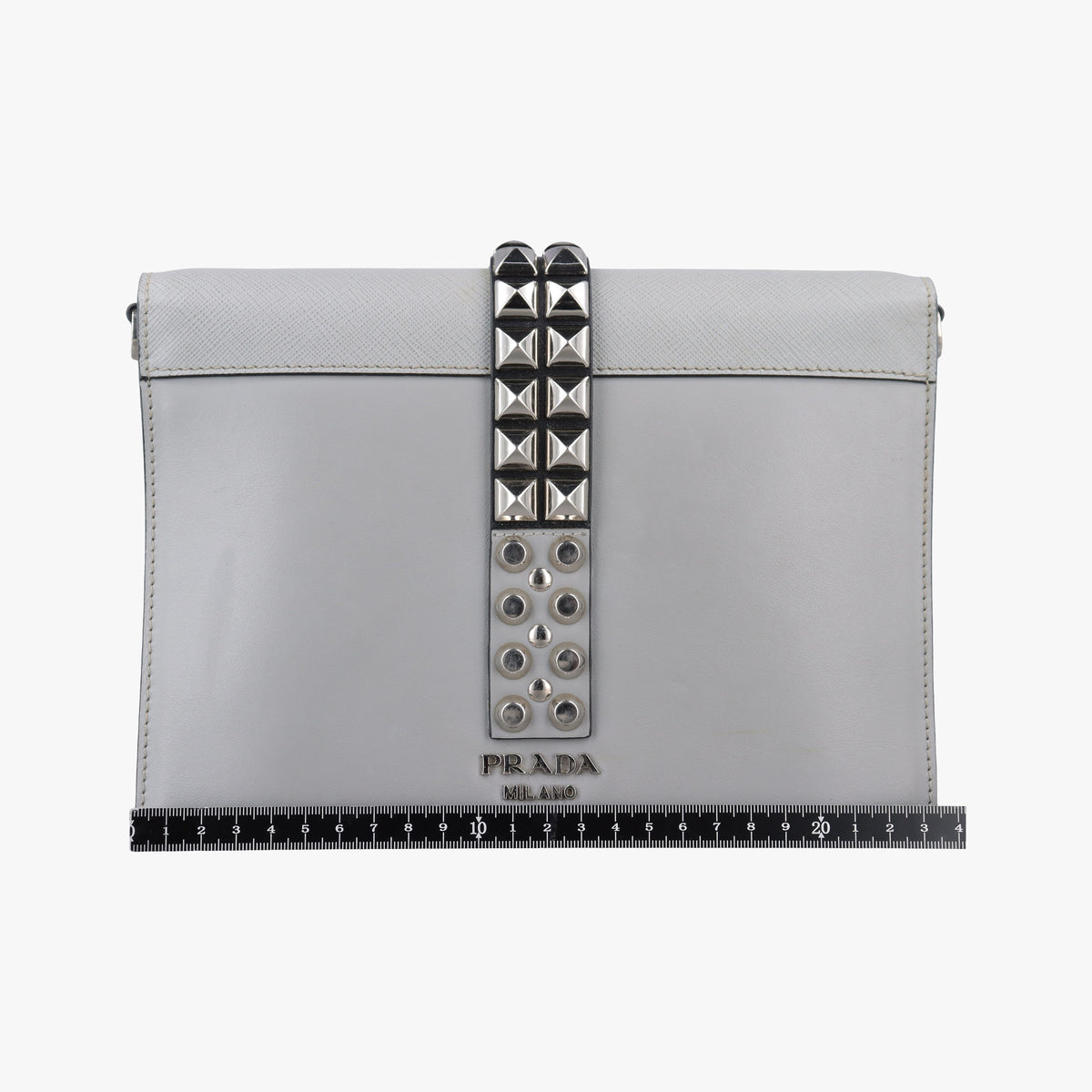 Vintage Prada Electra Studded Grey leather 1BD120 shoulderbag | stylenewstar