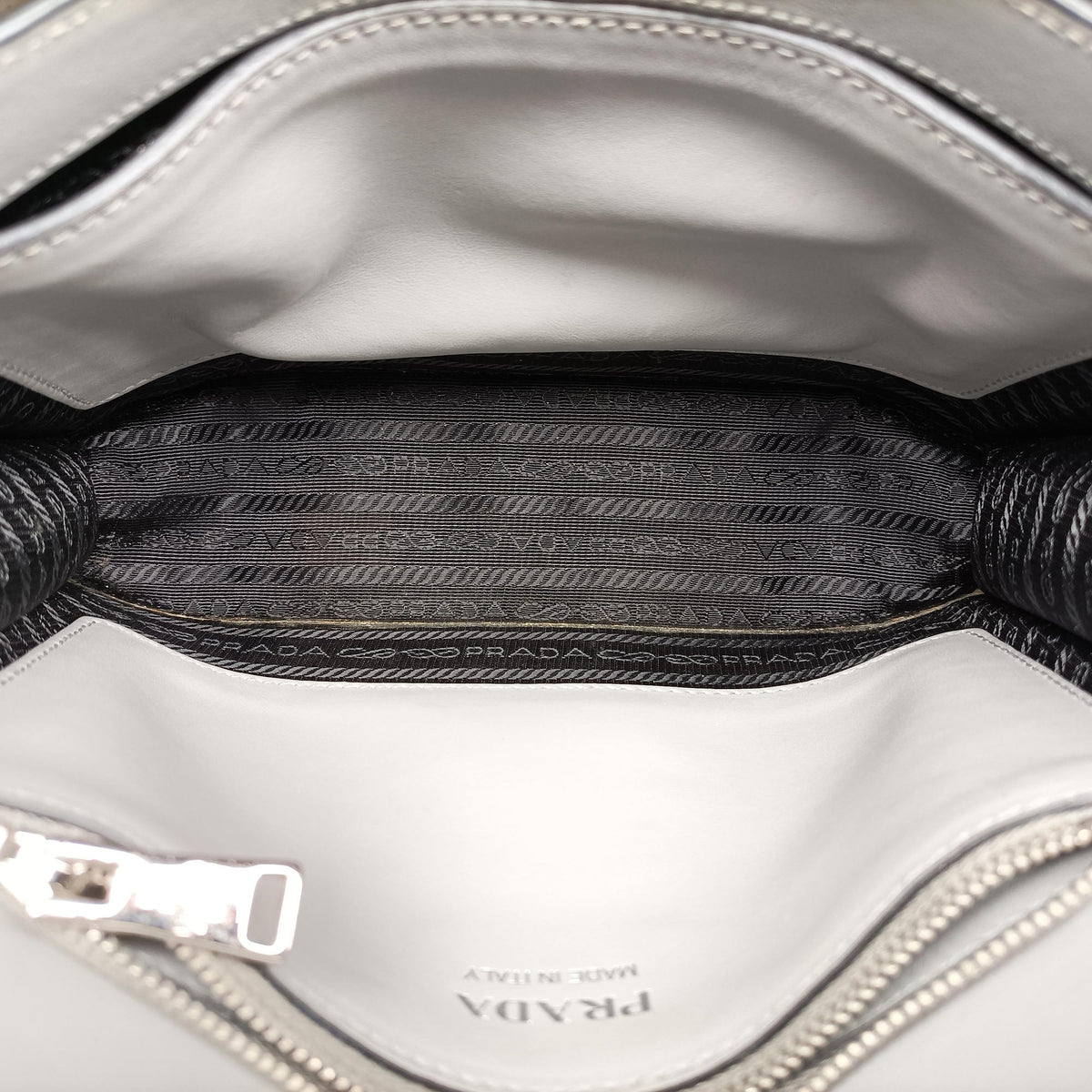 Vintage Prada Electra Studded Grey leather 1BD120 shoulderbag | stylenewstar