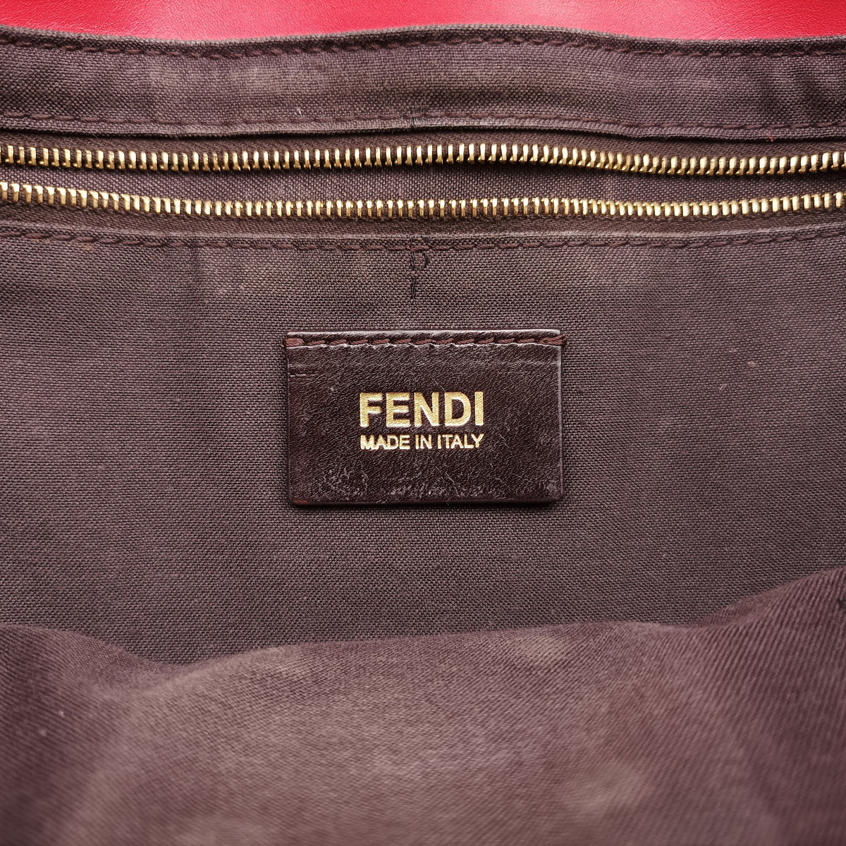 Pre-owned Fendi Baguette Chain Flap Red Leather 8BT139 shoulderbag | stylenewstar