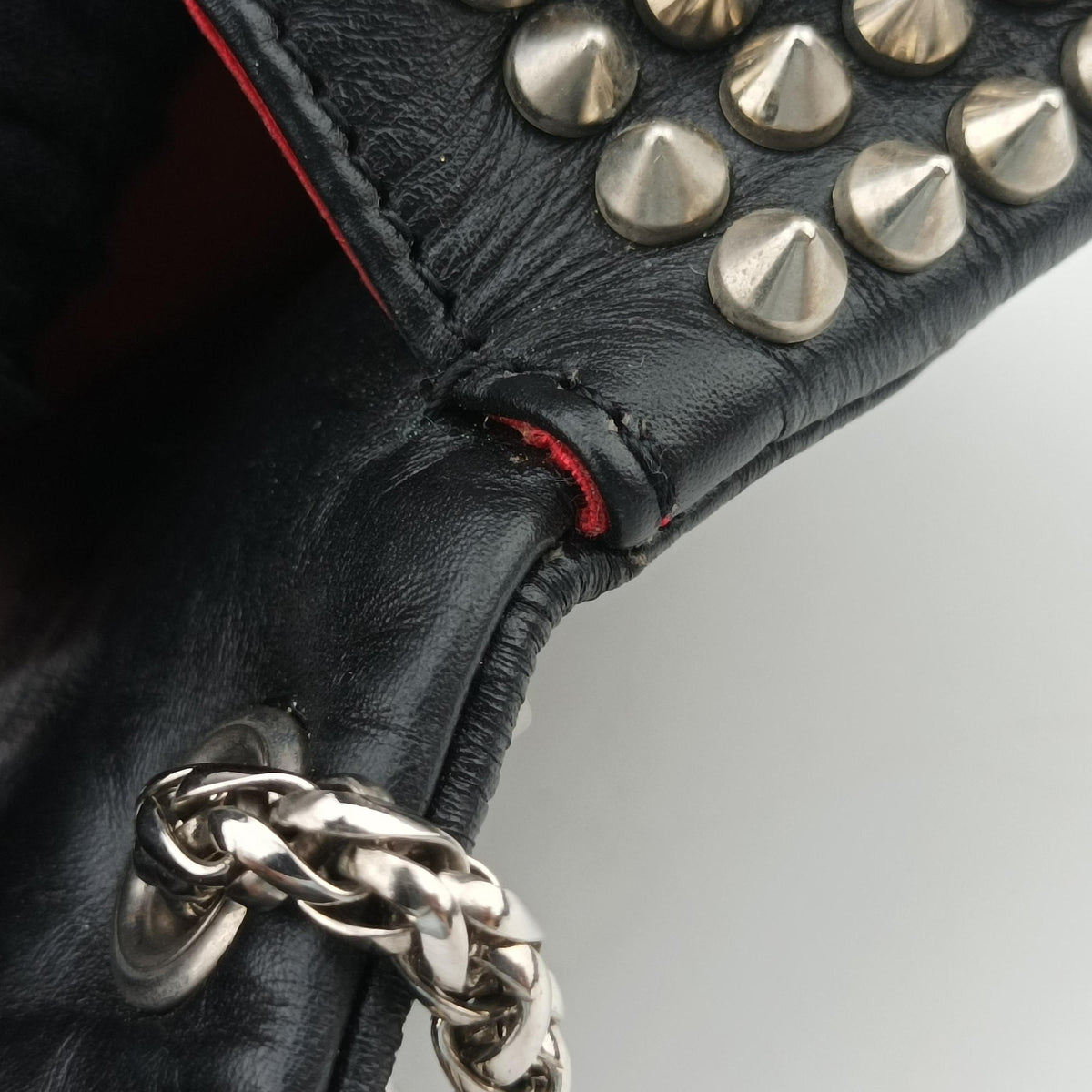 Vintage Christian Louboutin Sweet Charity Scarabe Spike Black Leather  shoulderbag | stylenewstar