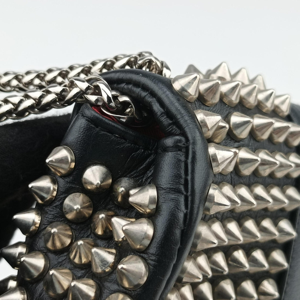 Vintage Christian Louboutin Sweet Charity Scarabe Spike Black Leather  shoulderbag | stylenewstar