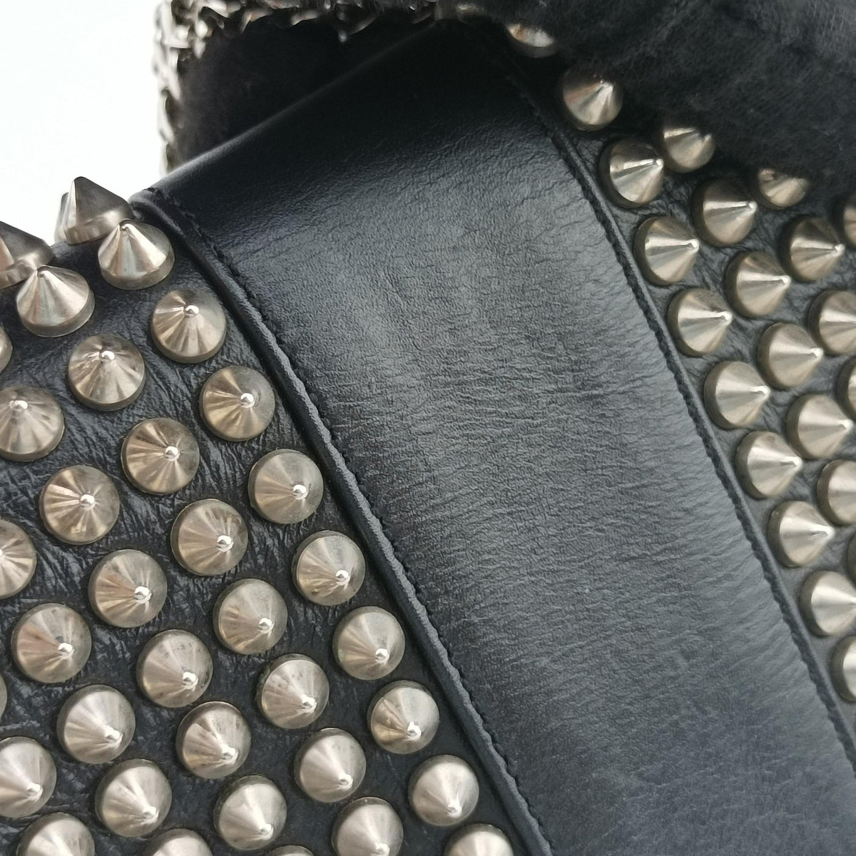 Vintage Christian Louboutin Sweet Charity Scarabe Spike Black Leather  shoulderbag | stylenewstar