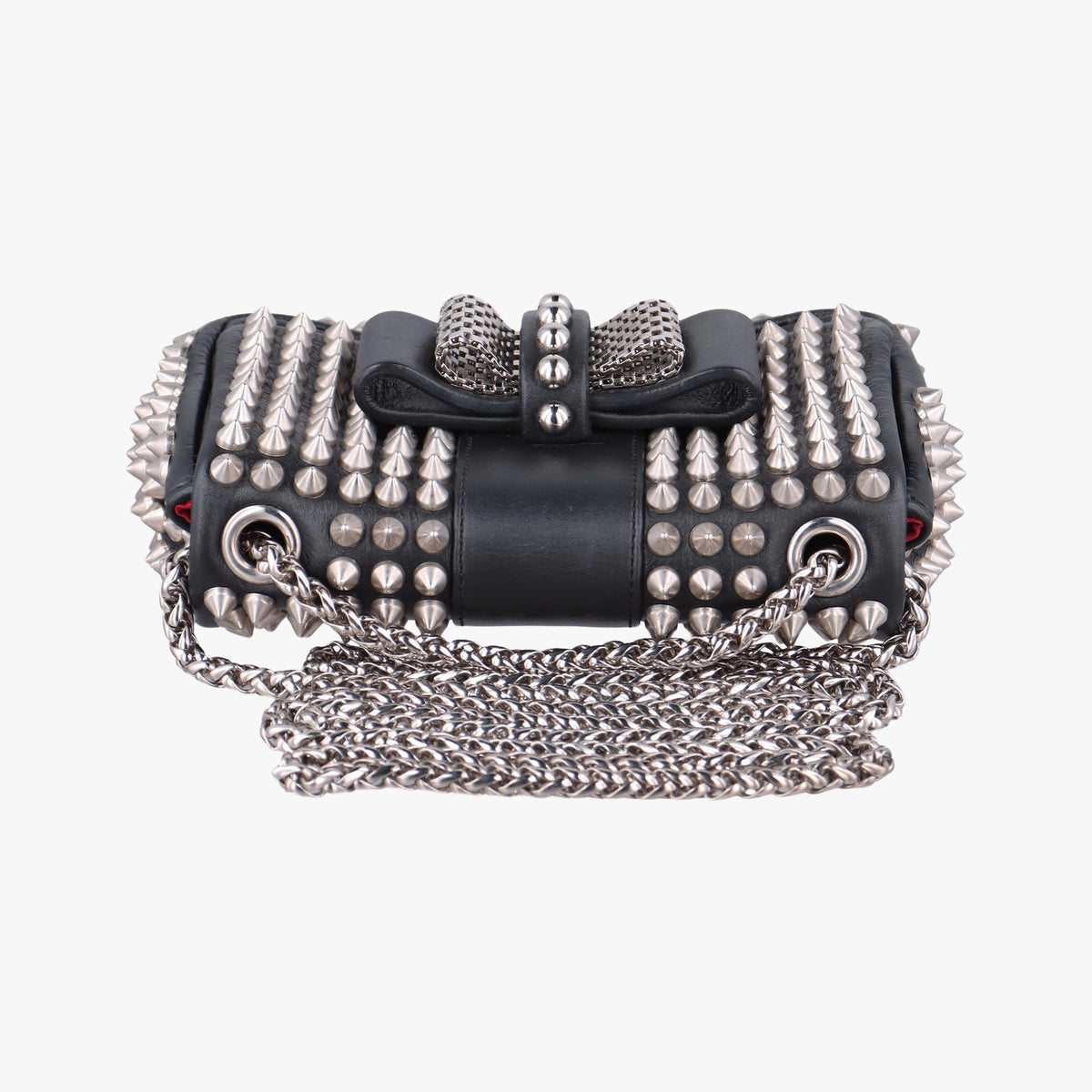 Vintage Christian Louboutin Sweet Charity Scarabe Spike Black Leather  shoulderbag | stylenewstar