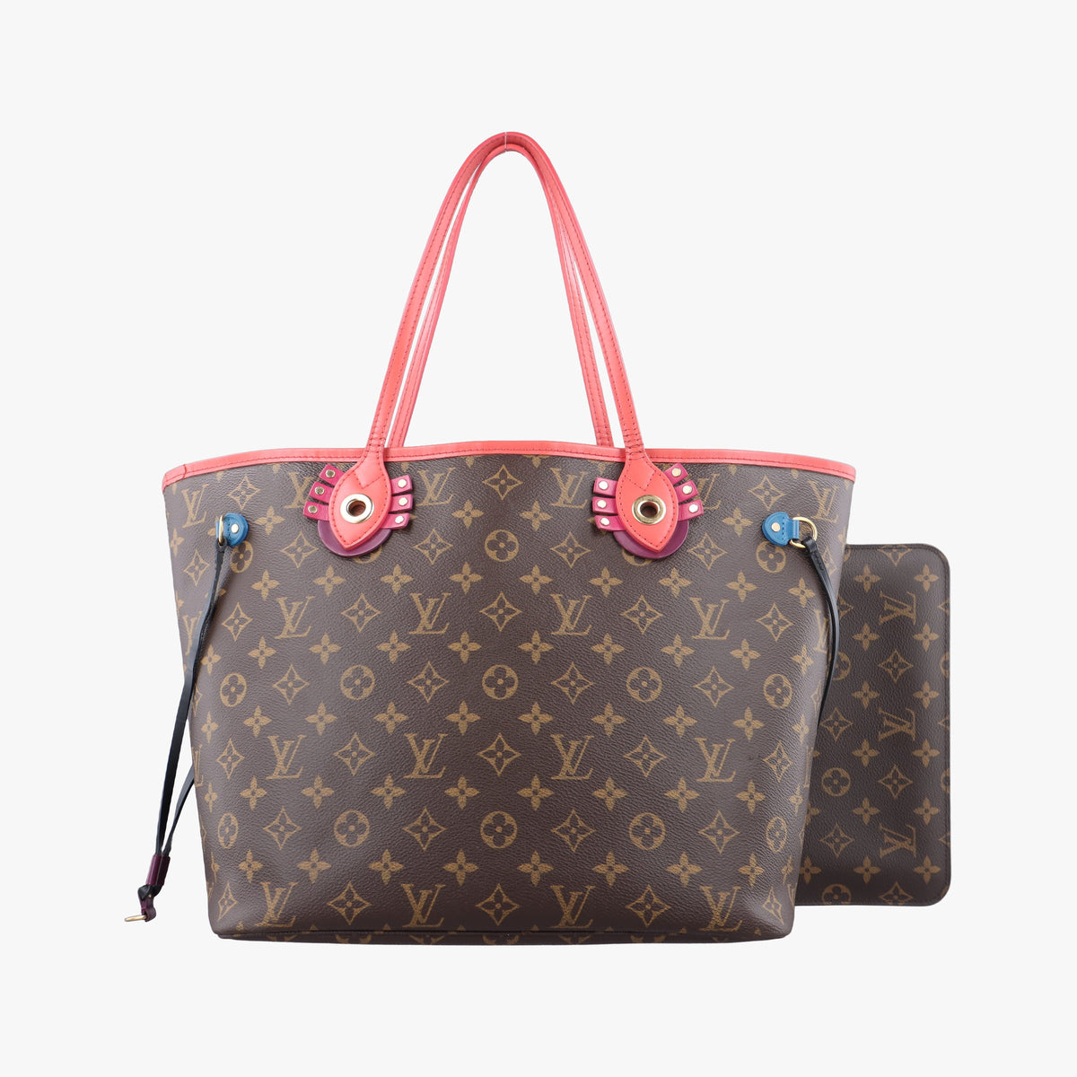 Pre-owned Louis Vuitton NEVERFULL MM Totem brown×Flamingo Monogram Canvas M41663 handbag | stylenewstar