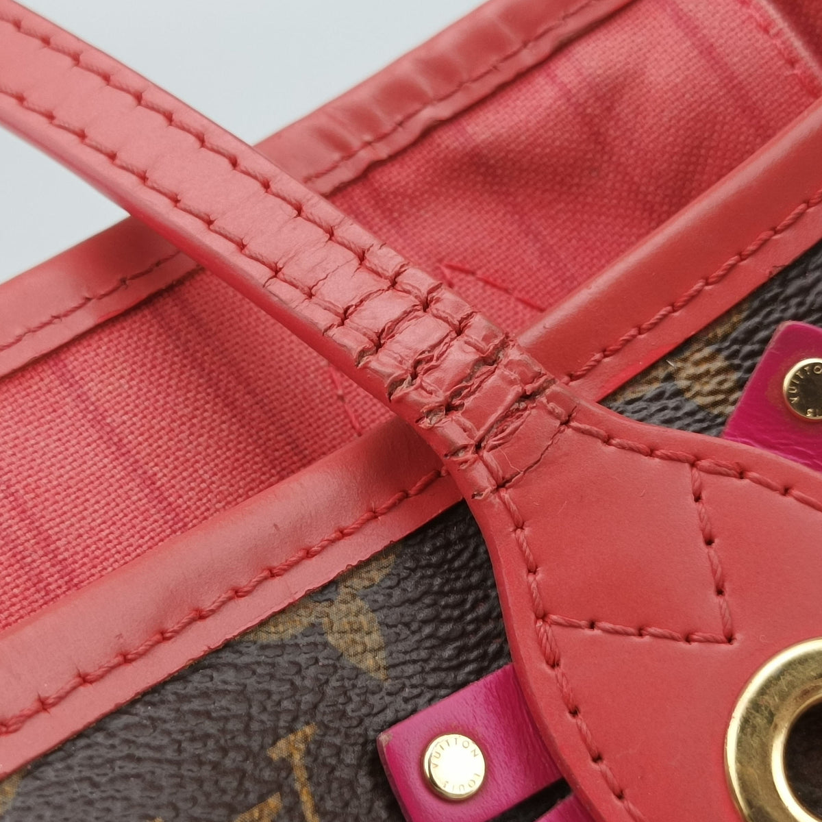 Pre-owned Louis Vuitton NEVERFULL MM Totem brown×Flamingo Monogram Canvas M41663 handbag | stylenewstar