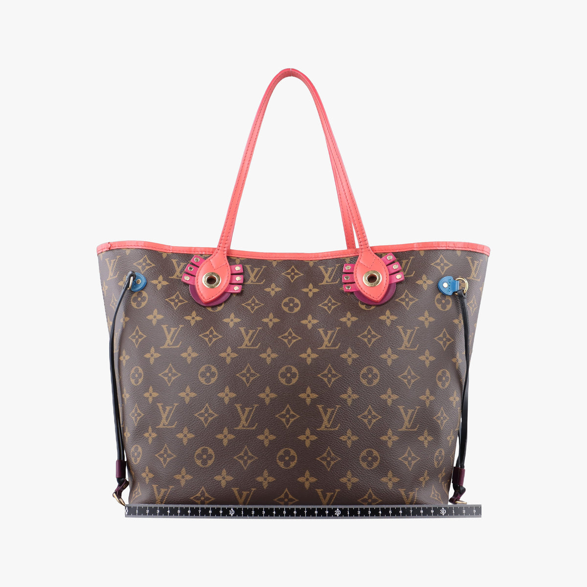Pre-owned Louis Vuitton NEVERFULL MM Totem brown×Flamingo Monogram Canvas M41663 handbag | stylenewstar