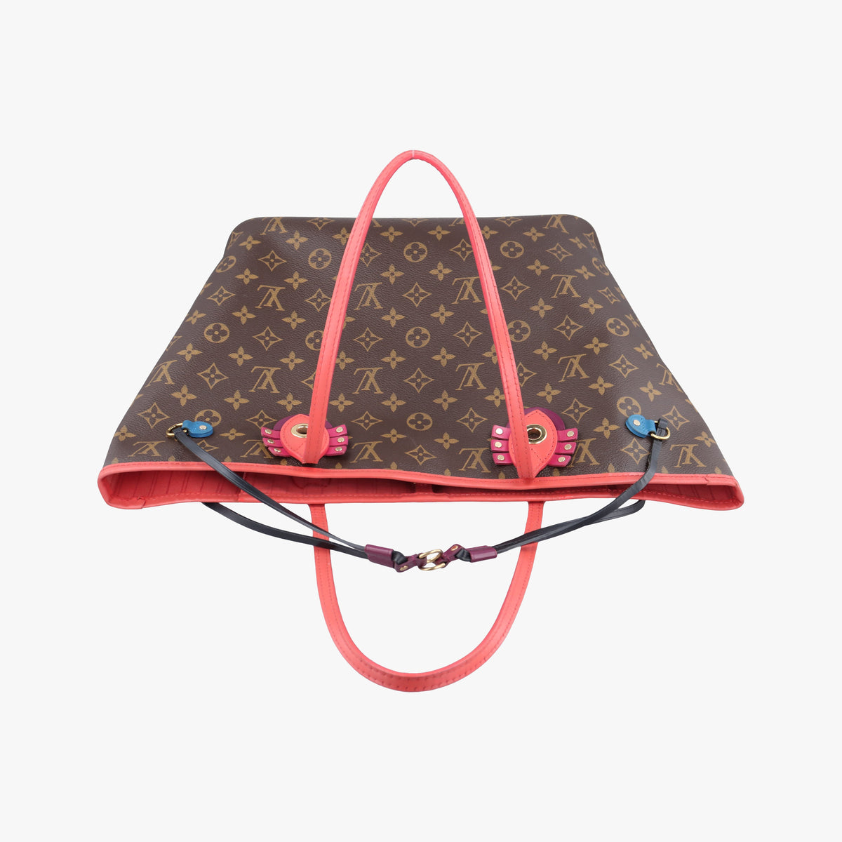 Pre-owned Louis Vuitton NEVERFULL MM Totem brown×Flamingo Monogram Canvas M41663 handbag | stylenewstar