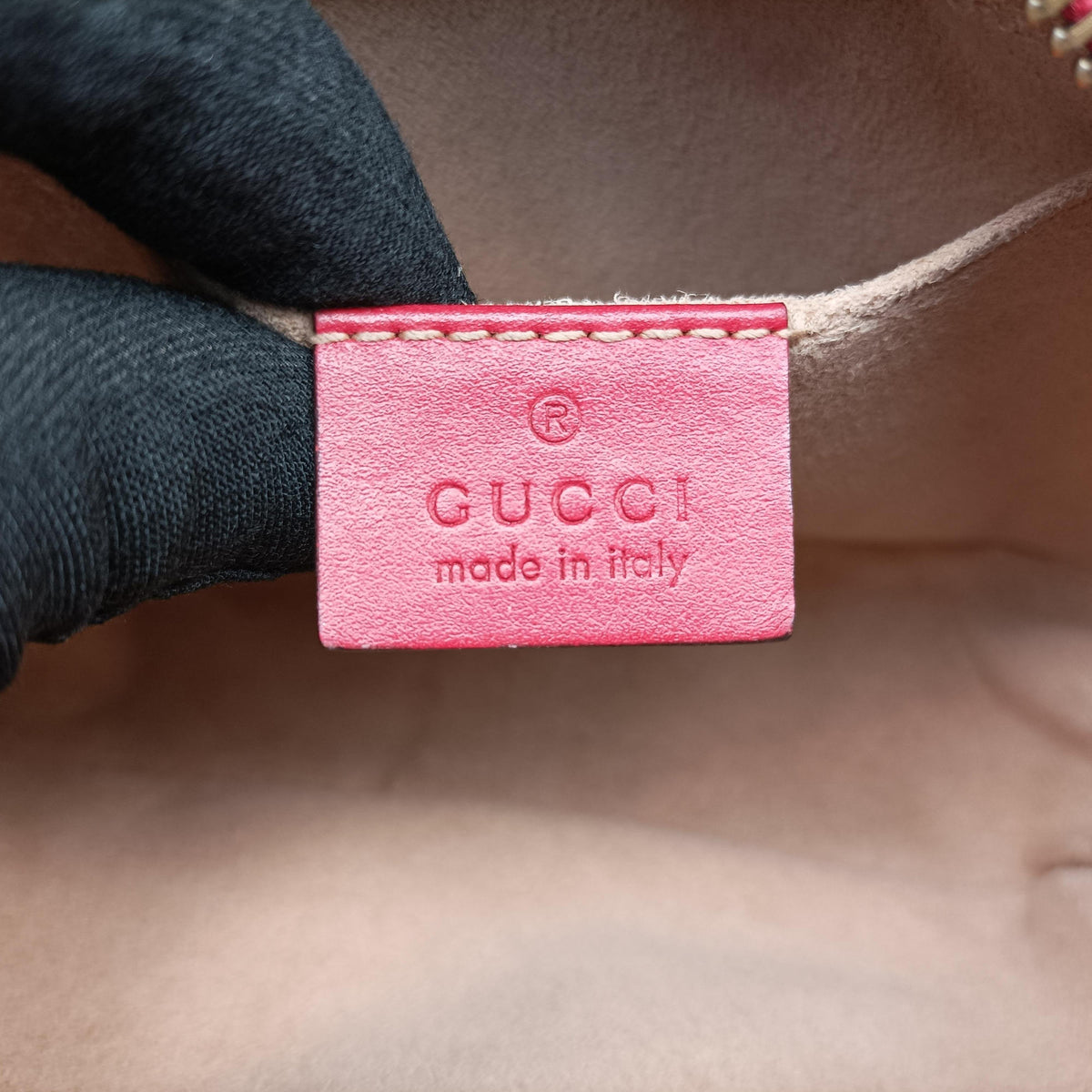 Pre-owned Gucci GG Marmont Red Leather 448065 shoulderbag | stylenewstar
