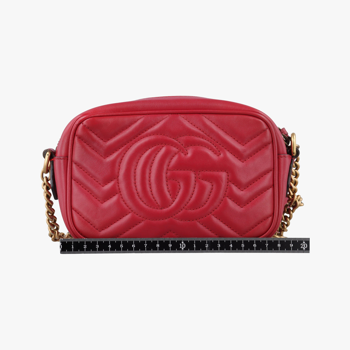 Pre-owned Gucci GG Marmont Red Leather 448065 shoulderbag | stylenewstar