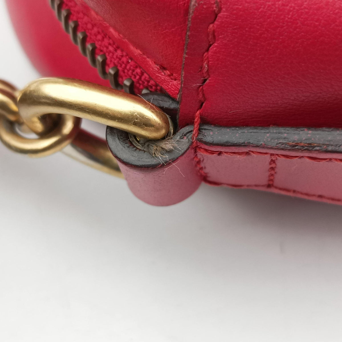 Pre-owned Gucci GG Marmont Red Leather 448065 shoulderbag | stylenewstar