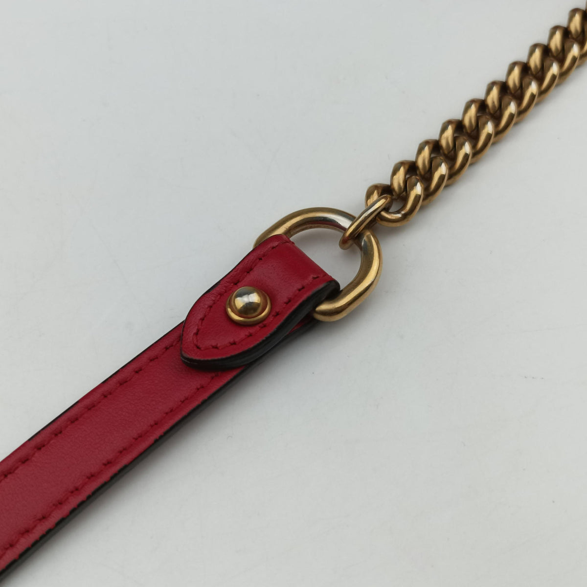 Pre-owned Gucci GG Marmont Red Leather 448065 shoulderbag | stylenewstar