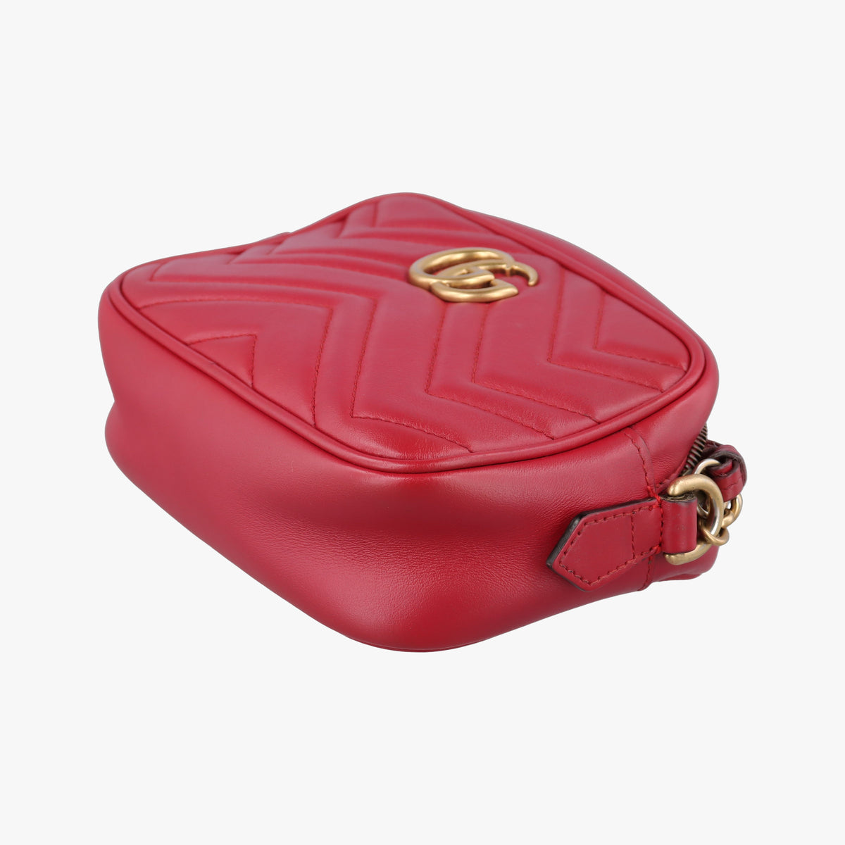 Pre-owned Gucci GG Marmont Red Leather 448065 shoulderbag | stylenewstar