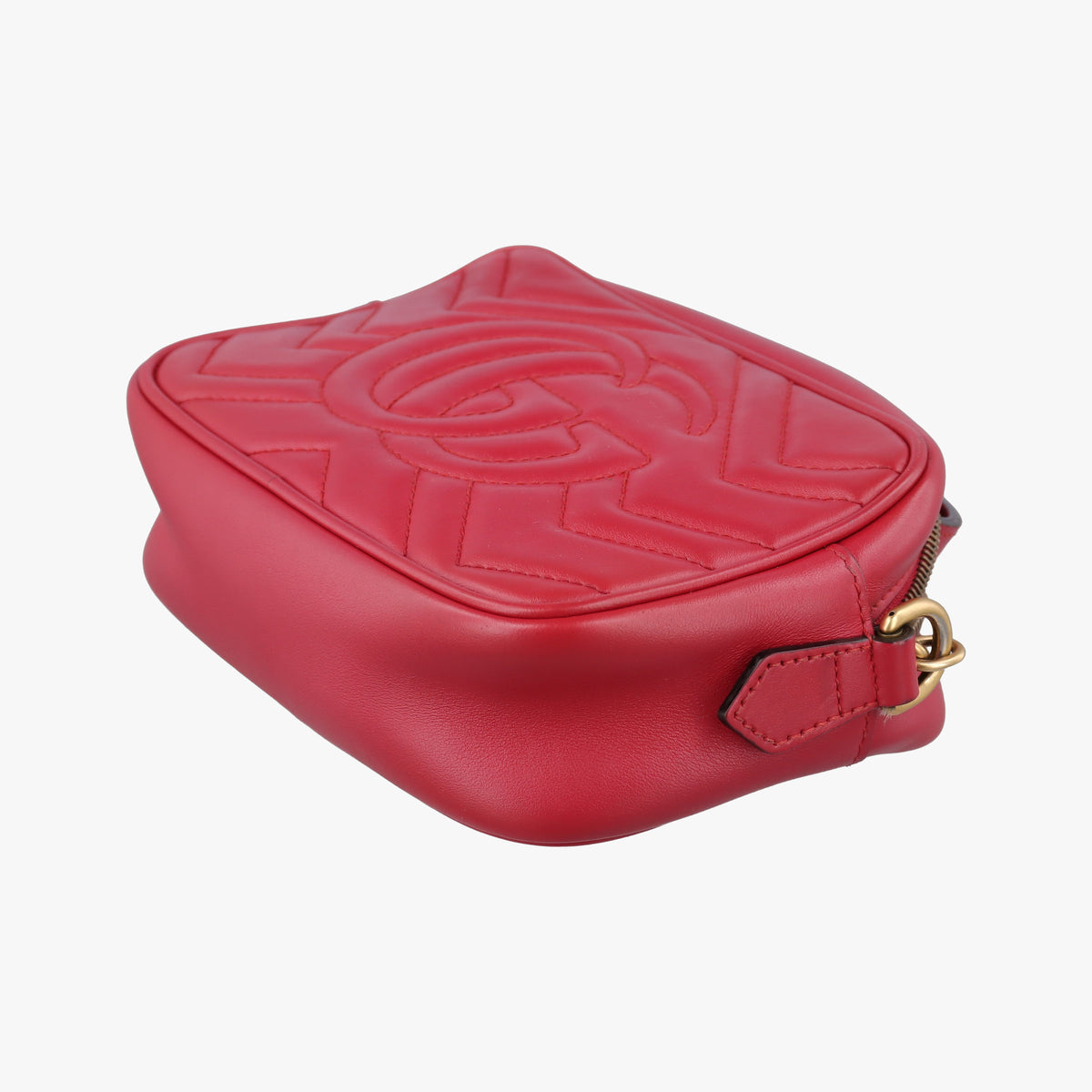 Pre-owned Gucci GG Marmont Red Leather 448065 shoulderbag | stylenewstar